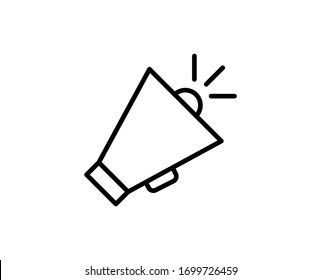 Icono de línea del altavoz. Símbolo de esquema de alta calidad para diseño web o aplicación móvil. Signo de línea delgada para el logotipo de diseño. Pictograma de contorno negro sobre fondo blanco