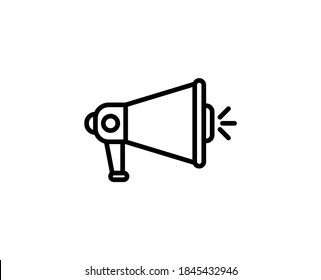 Loudspeaker line icon. High quality outline symbol for web design or mobile app. Thin line sign for design logo. Black outline pictogram on white background