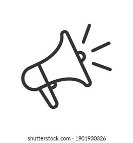 Loudspeaker line icon.  Megaphone symbol. Vector illustration. Eps 10.