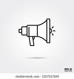 Loudspeaker line icon vector illustration. Media and advertising symbol.