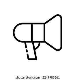 Loudspeaker line icon. Voting, speech, speaker, mouthpiece, announcement, important information, events. communication concept. Vector black line icon on white background