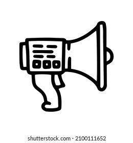 diseño de iconos simples de doodle vectorial de línea de altavoz