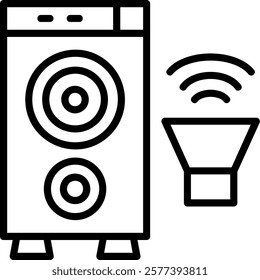 Loudspeaker Line Vector Icon Design