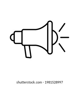 loudspeaker line vector icon on white background color editable