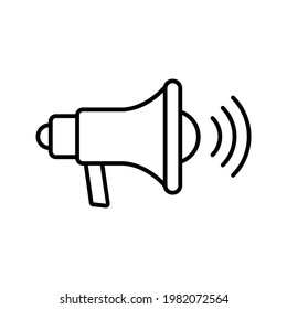 icono de vector de línea de altavoz en color de fondo blanco editable