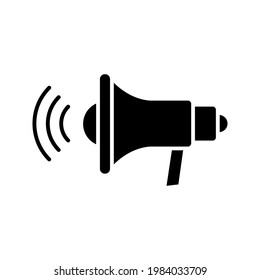 icono de vector de línea de altavoz en color de fondo blanco editable