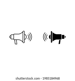 loudspeaker line vector icon on white background color editable