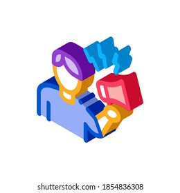 loudspeaker man icon vector. isometric loudspeaker man sign. color isolated symbol illustration