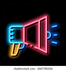 Loudspeaker Megaphone Agile Element neon light sign vector. Glowing bright icon transparent symbol illustration