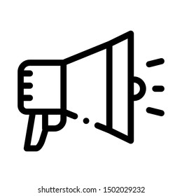 Loudspeaker Megaphone Agile Element Vector Icon Thin Line. Contour Illustration