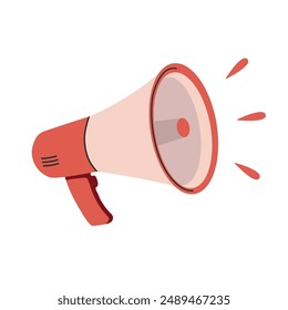 Loudspeaker, megaphone, bullhorn icon. Simple megaphone speaker in flat design, isolated vector illustration