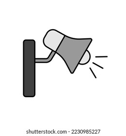 Loudspeaker or megaphone color vector grayscale icon. Graph symbol for music and sound web site and apps design, logo, app, UI