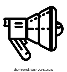 Loudspeaker Megaphone Flat Icon Isolated On White Background