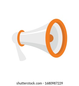 loudspeaker Megaphone flat icon. Vector loudspeaker Megaphone in flat style isolated on white background. Element for web, game and advertising