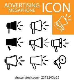 Loudspeaker Megaphone icon Announcement flat design style Marketing megaphone sign vector illustration