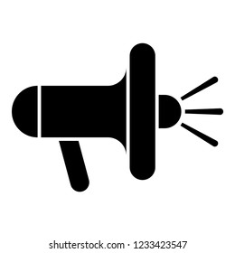 Loudspeaker megaphone icon black color