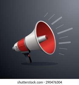Loudspeaker or megaphone icon isolated on white background. Symbol of social media or promotion or online marketing. Vector illustration