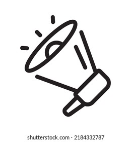 Icono megáfono del altavoz, ilustración del vector de línea