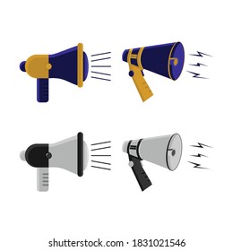 Loudspeaker, megaphone, icon or symbol isolated on white background. Concept for social networks, promotion and advertising. Vector illustration, EPS 10.