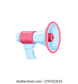 Loudspeaker or megaphone isolated on white background. Digital marketing, advertisement concept. Vector illustration.