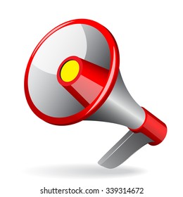 Loudspeaker or megaphone isolated on white background