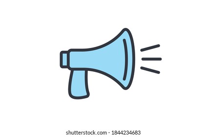 Loudspeaker megaphone linear vector icon