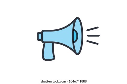 Loudspeaker megaphone linear vector icon