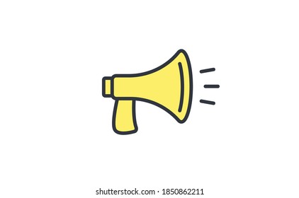 Loudspeaker megaphone linear vector icon