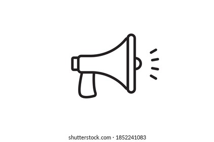 Loudspeaker megaphone linear vector icon