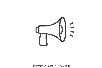 Loudspeaker megaphone linear vector icon