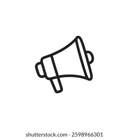 Loudspeaker megaphone linear vector icon, megaphone line art icon vector 