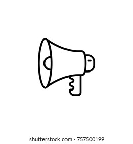 Loudspeaker megaphone simple vector line icon