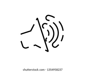 Loudspeaker, megaphone, speaker, Line art vector illustration.