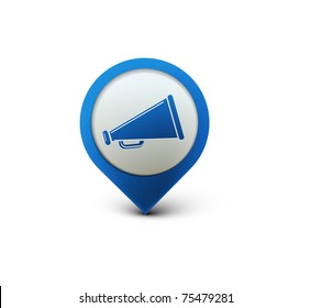 Loudspeaker, megaphone, speaker. Vector icon illustration.