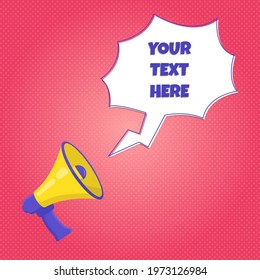 Loudspeaker megaphone with speech bubble