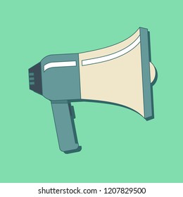 Loudspeaker or megaphone vector icon isolated on a light background. Concept of promotion, advertising, communication.