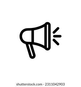 Loudspeaker, megaphone vector icon, simple illustration. Back line, outline icon design.
