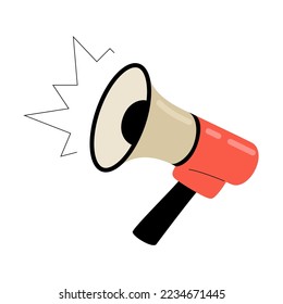 Ilustración vectorial de altavoz o megáfono. Trazo editable. Marketing o anuncios, promoción de negocios. Comunicación y redes. 