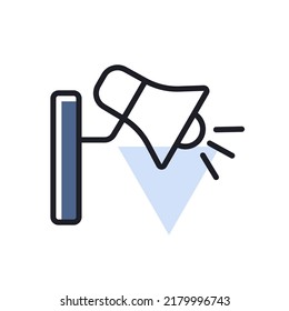 Loudspeaker or megaphone vector isolated icon. Graph symbol for music and sound web site and apps design, logo, app, UI