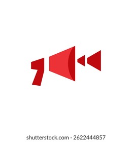 Loudspeaker microphone audio vector logo design