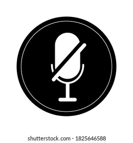 
Das Mikrofon-Symbol des Lautsprechers ist deaktiviert. Design-Vektorgrafik