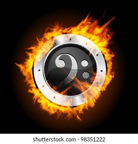 Loudspeaker on Fire Isolated