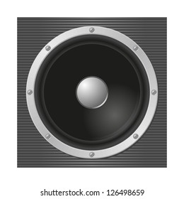 Loudspeaker on stripped background