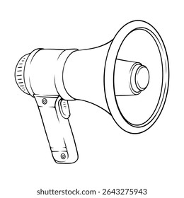 loudspeaker outline hand drawn illustration