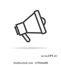 Loudspeaker outline icon black color. Vector Illustration