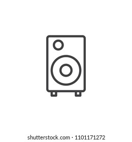 Loudspeaker outline icon. linear style sign for mobile concept and web design. Sound speaker simple line vector icon. Symbol, logo illustration. Pixel perfect vector graphics