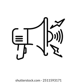 Loudspeaker Outline Icon, Vector illustration