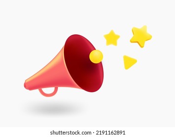 Loudspeaker with participles. 3d vector illustration