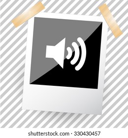 loudspeaker. Photoframe. Vector icon.
