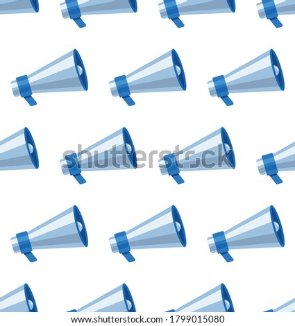 Loudspeaker Seamless Pattern. Megaphone Seamless Pattern. Refer a Friend. Referral Program. Loudspeaker Seamless Pattern on white background isolated. Stock Vector Illustration. Cartoon style. eps